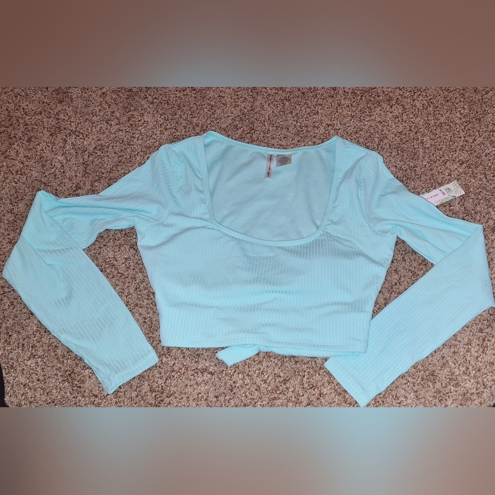 Celebrity Pink Blue/Teal Swim Top Size MEDIUM
